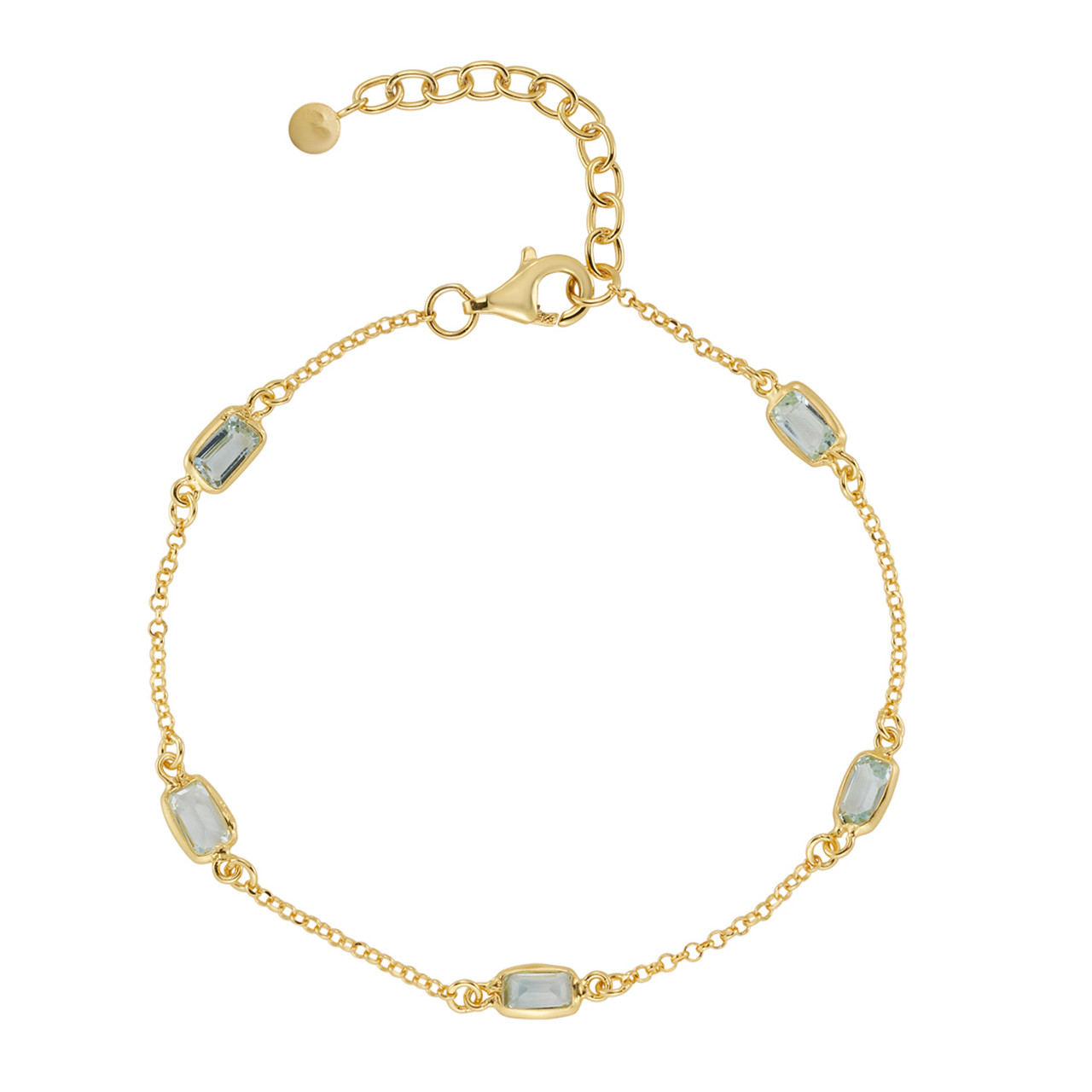 Blue Topaz Octagon Beaded Bracelet, tf House - Beaded