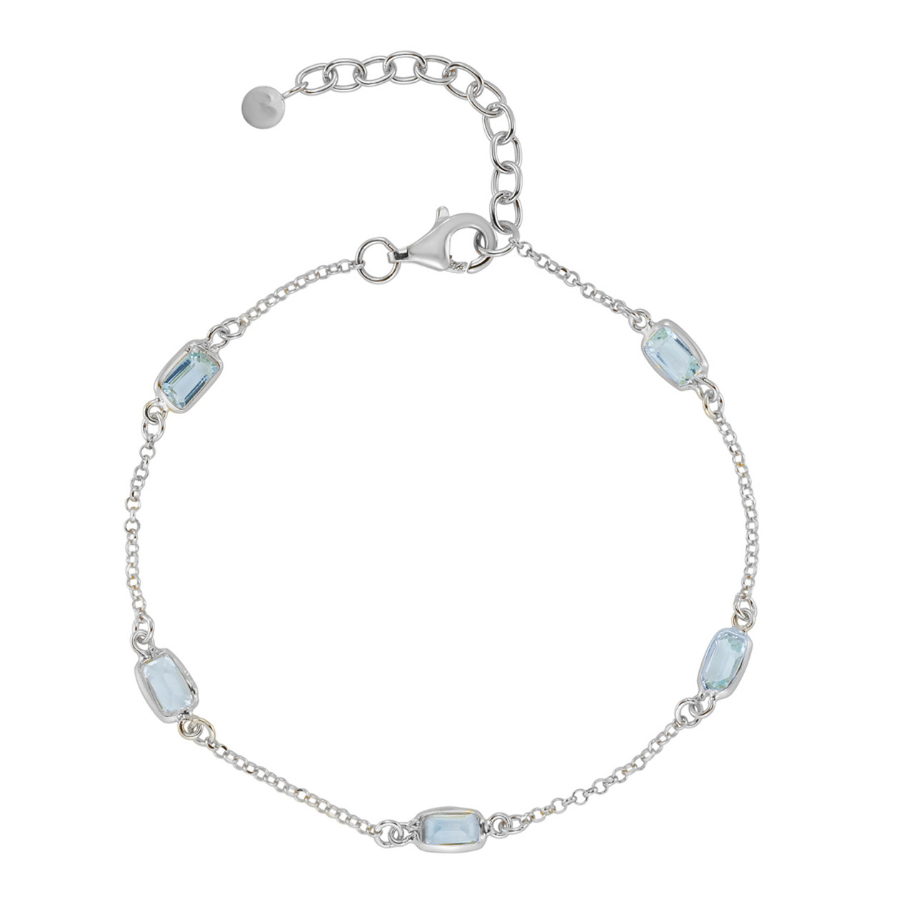 Blue Topaz Octagon Beaded Bracelet, tf House - Beaded