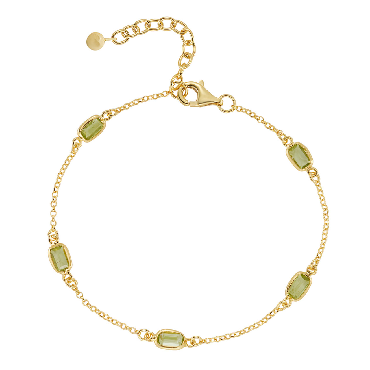 Peridot Octagon Beaded Bracelet, tf House - Beaded