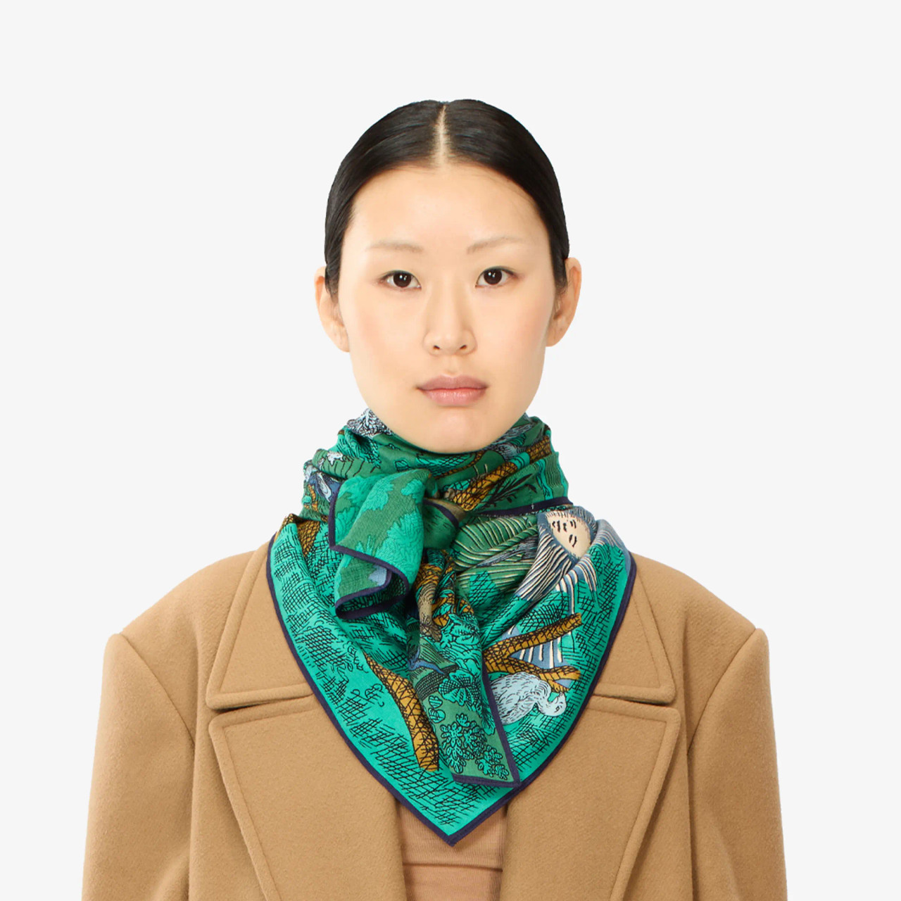 Square 100 Reve Printed Scarf Forest, Inoui Editions, tomfoolery