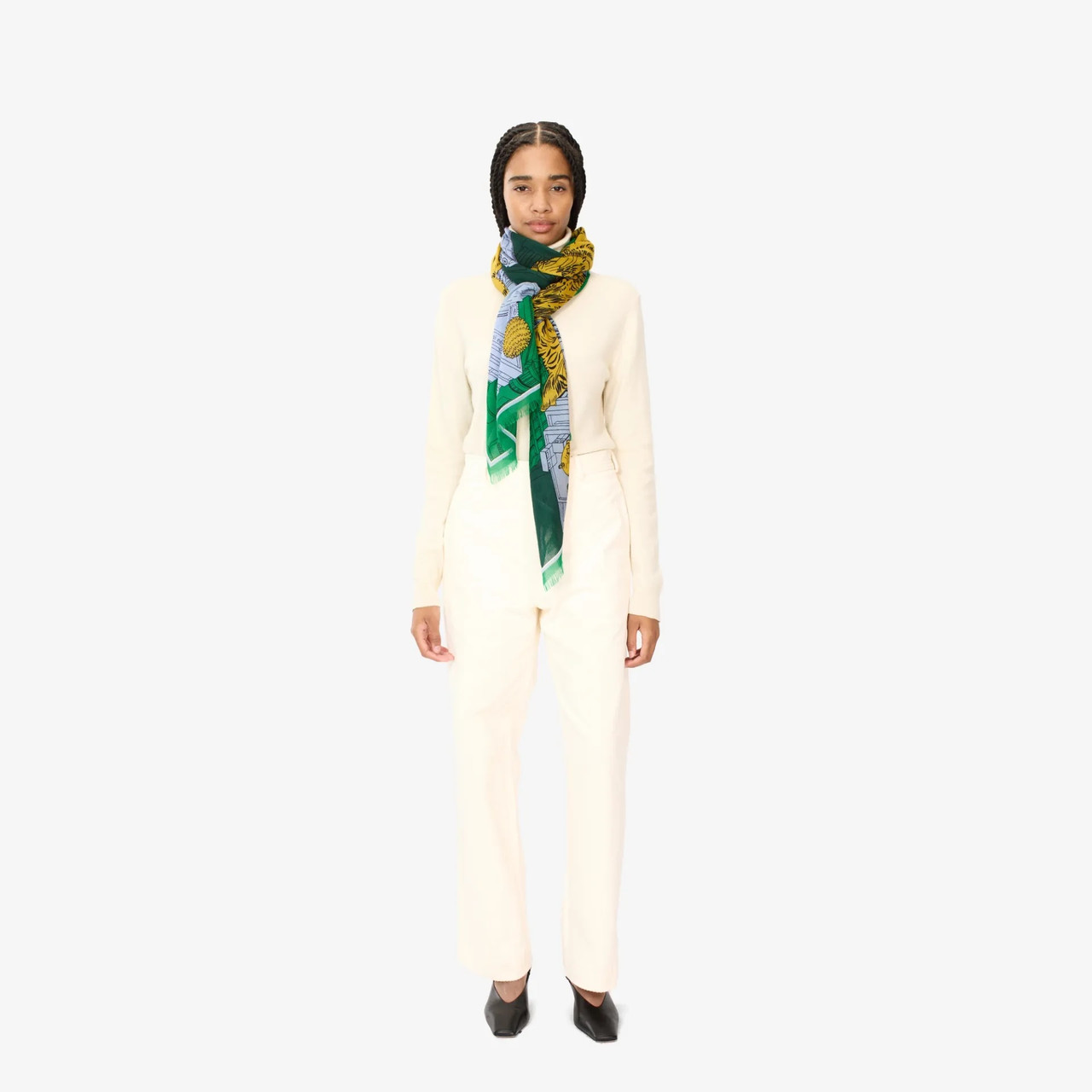 Tokyo 70 Printed Scarf Green - Tomfoolery London