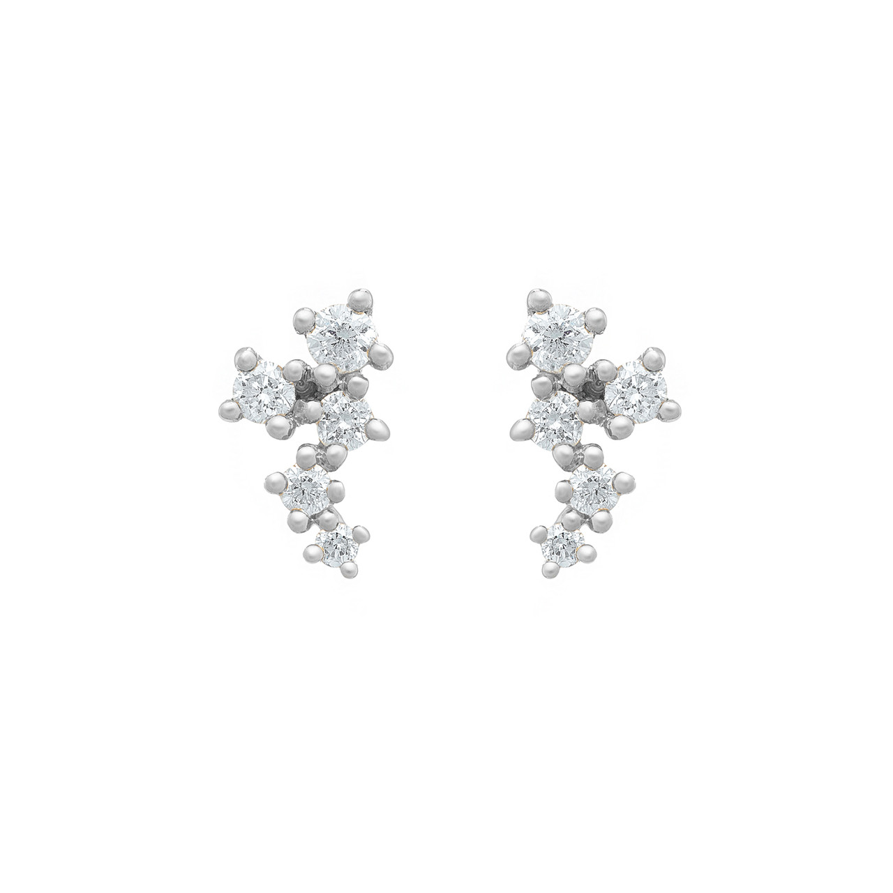 White Gold & Diamond Scatter Cluster Studs, tf House - Diamonds, tomfoolery