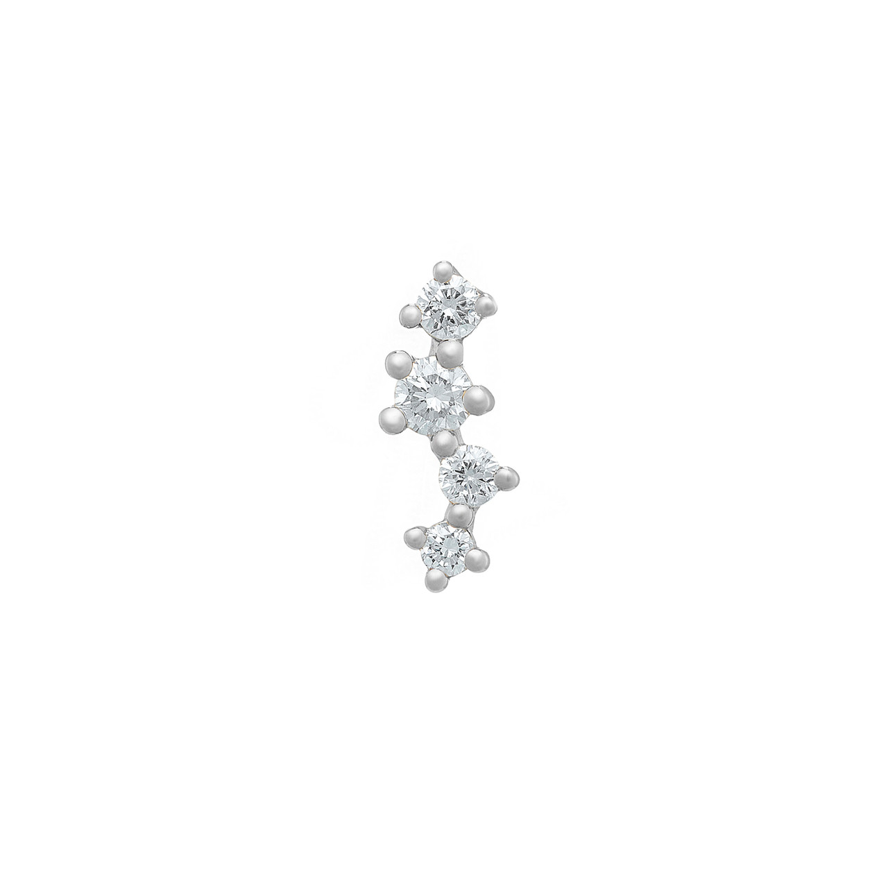 White Gold & Diamond Scatter Linear Studs, tf House - Diamonds, tomfoolery