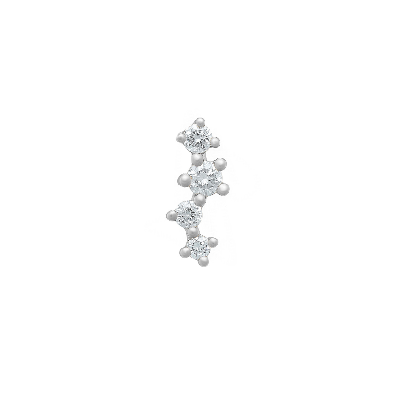 White Gold & Diamond Scatter Linear Studs, tf House - Diamonds, tomfoolery