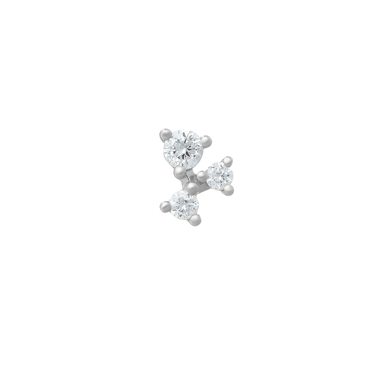 White Gold & Diamond Scatter Trio Studs, tf House - Diamonds, tomfoolery