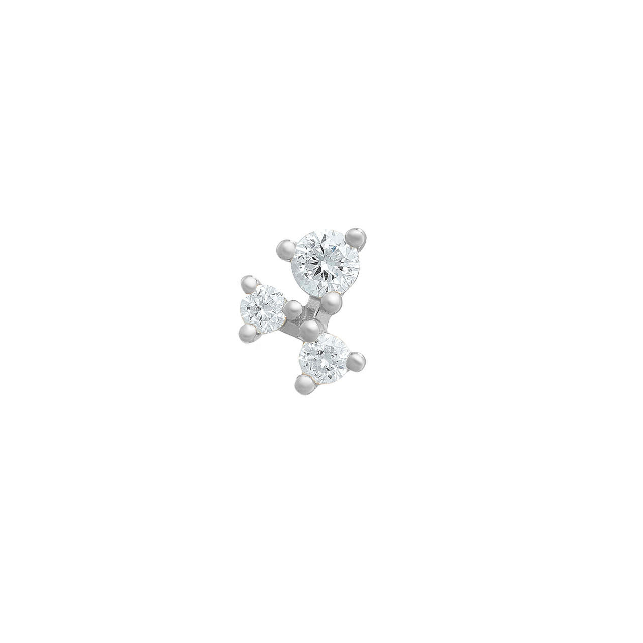 White Gold & Diamond Scatter Trio Studs, tf House - Diamonds, tomfoolery