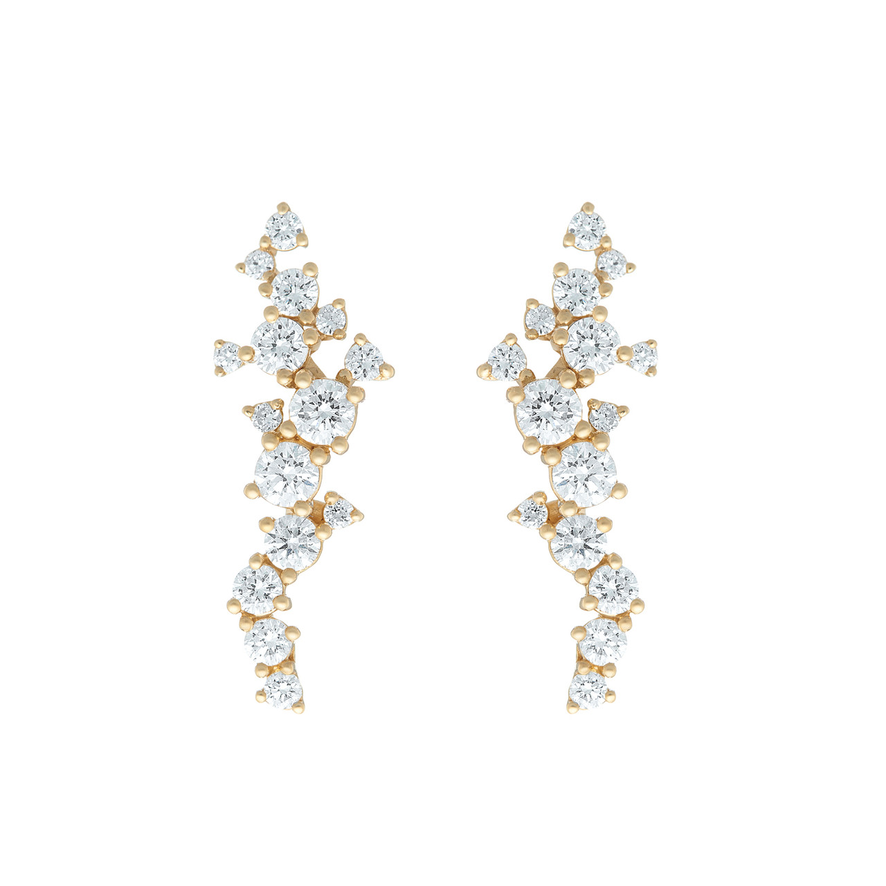 Gold & Diamond Grand Scatter Cluster Studs, tf House - Diamonds, tomfoolery