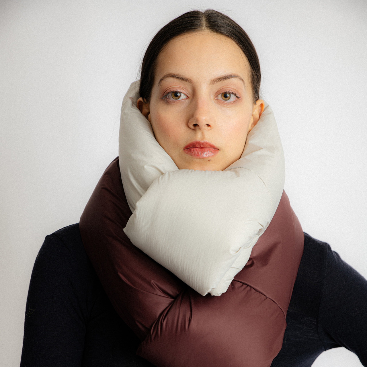 Mini Padded Scarf Beige - Tomfoolery London