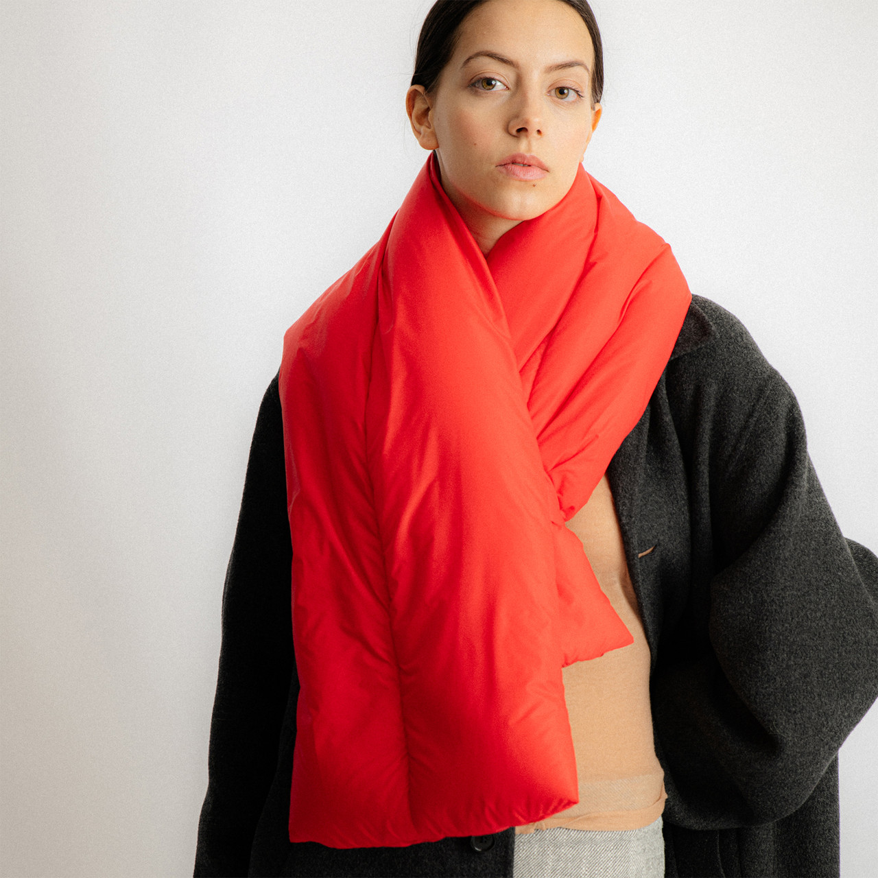 Wide Padded Scarf Red - Tomfoolery London