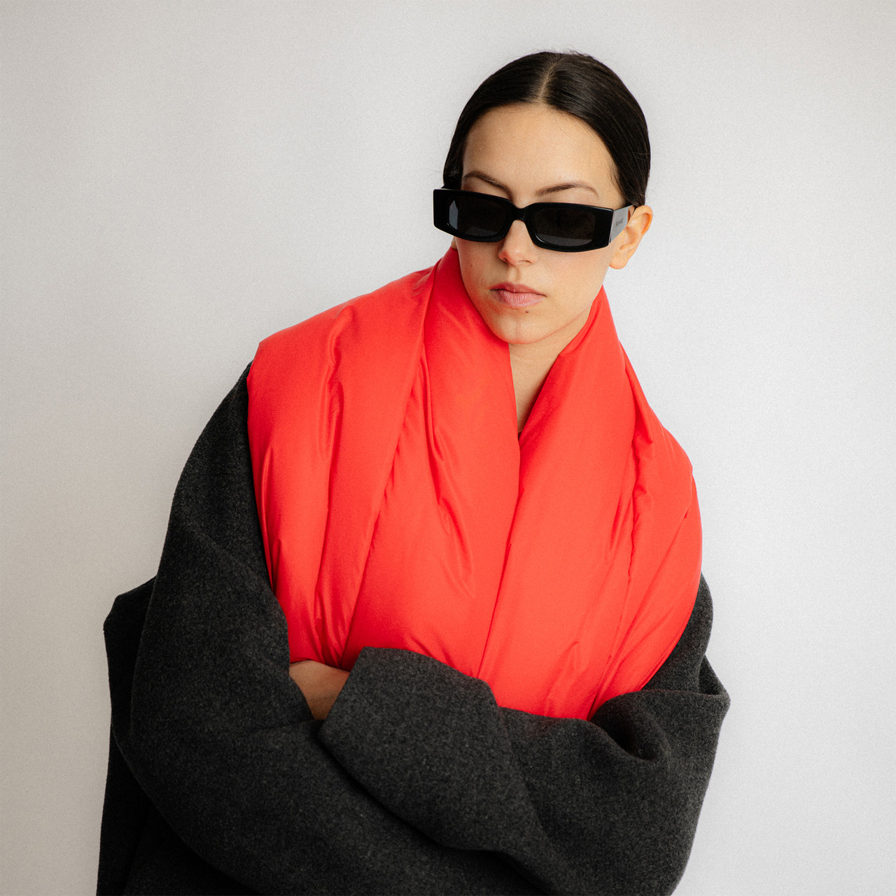Wide Padded Scarf Red - Tomfoolery London