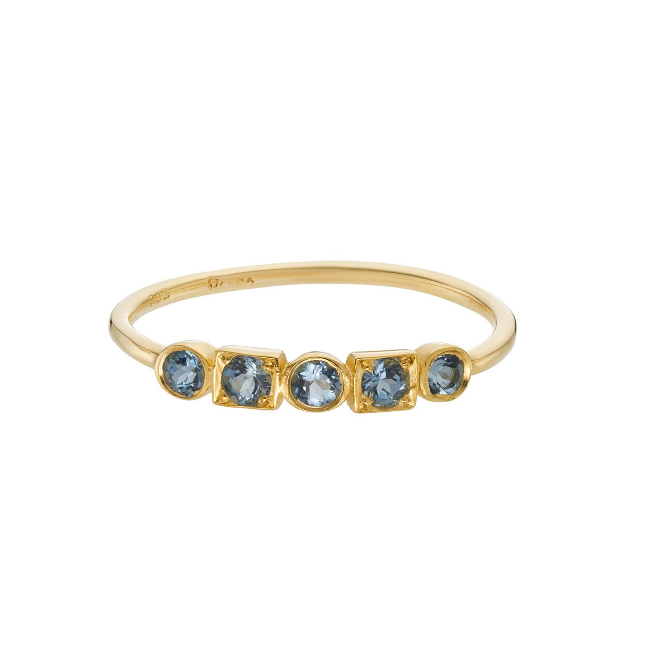 Geometric Five Stone Aquamarine Ring, Fotini Psarouli, tomfoolery