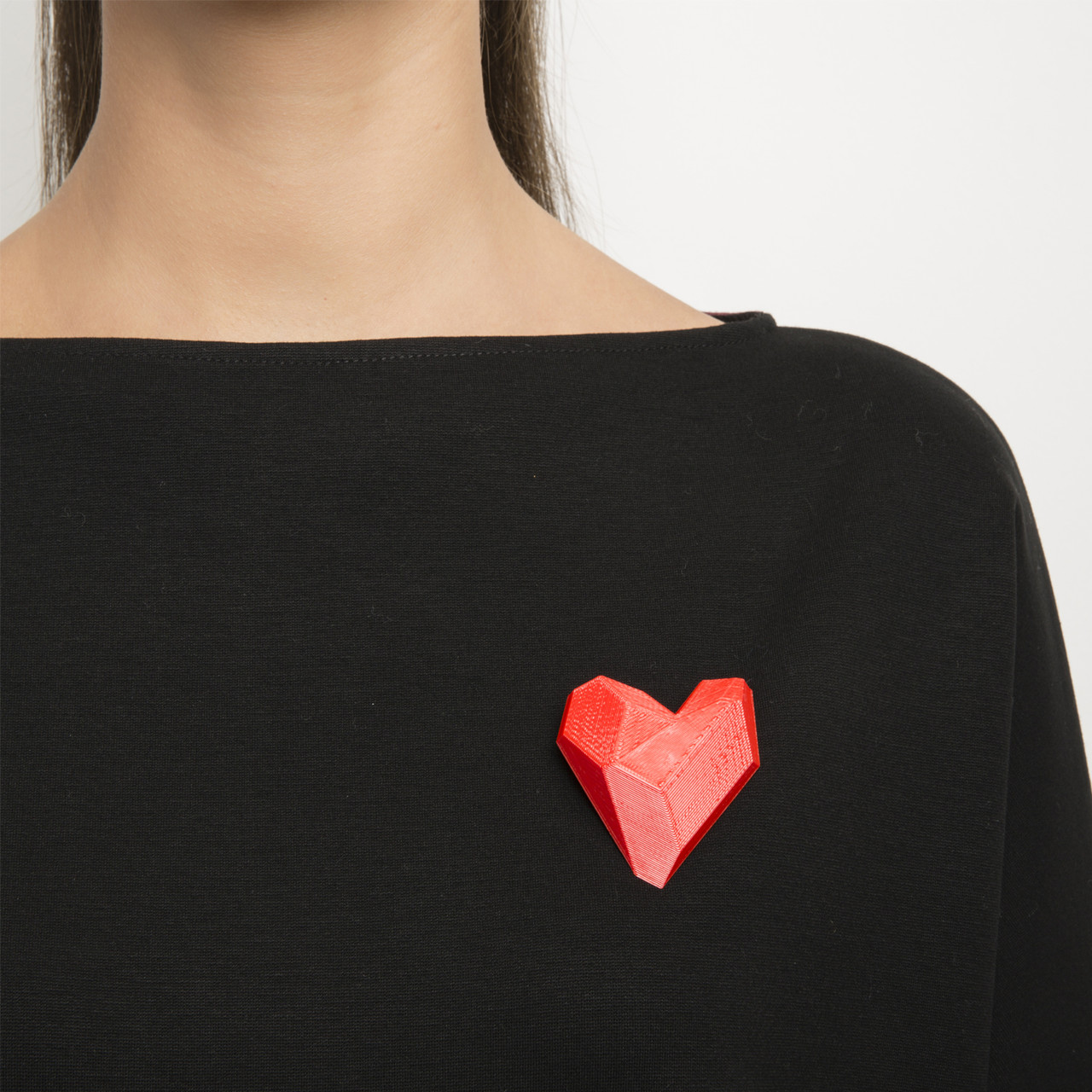 3d Printed Heart Brooch, Maison 203, tomfoolery