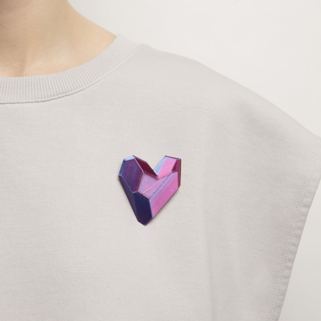 3d Printed Heart Brooch, Maison 203, tomfoolery