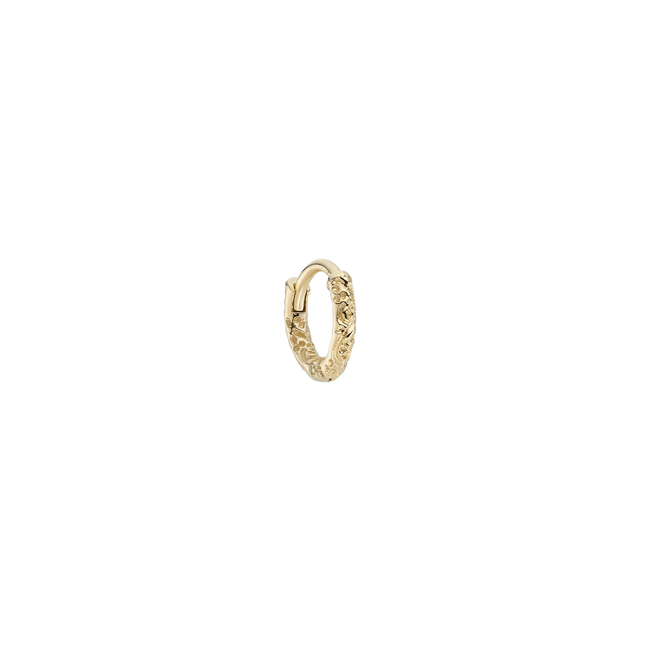 Gold Round Engraved Hoop - Tomfoolery London