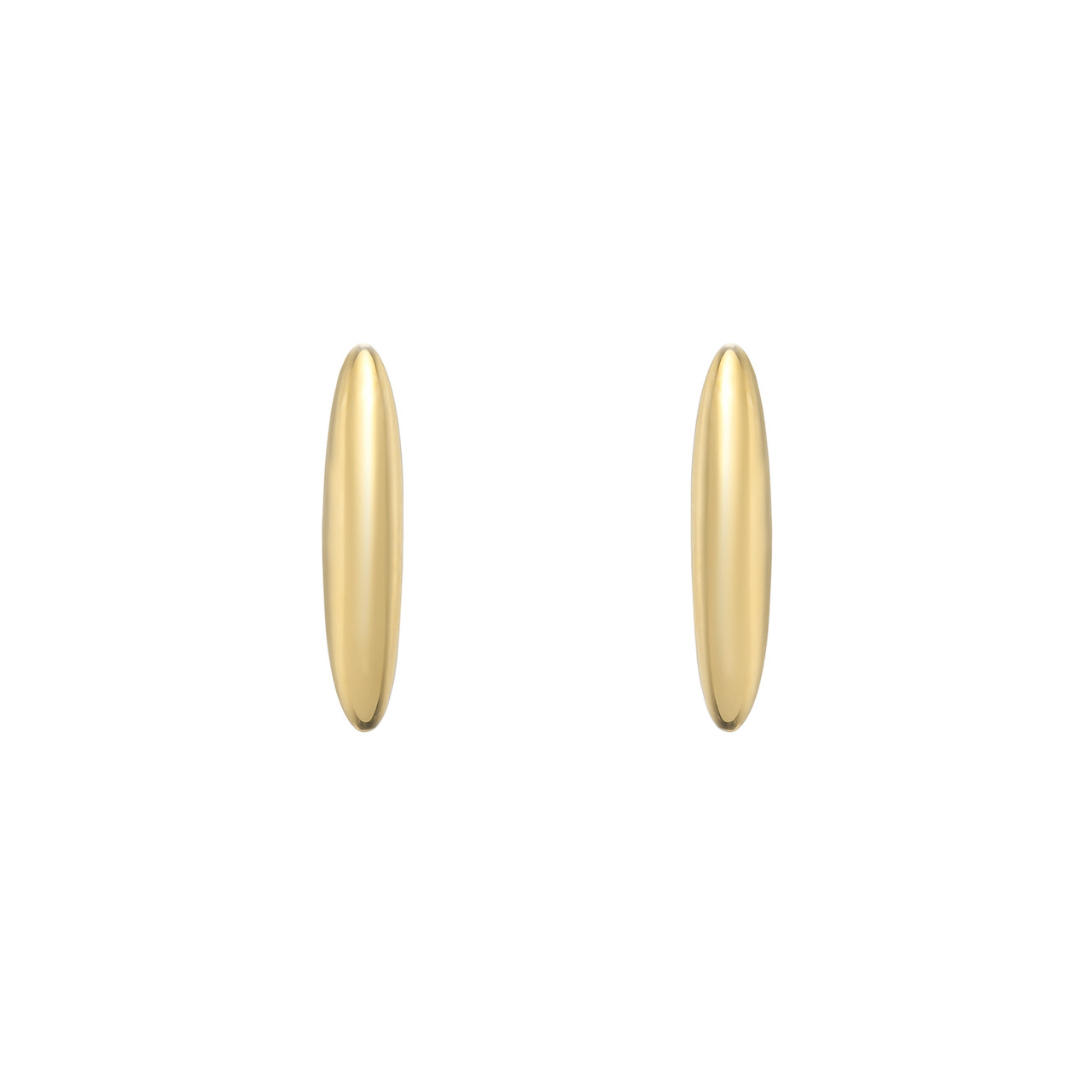 Gold Long Pebble Studs - Tomfoolery London