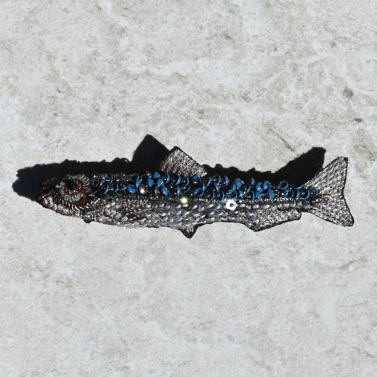 Sardine Beaded Sequin Brooch - Tomfoolery London