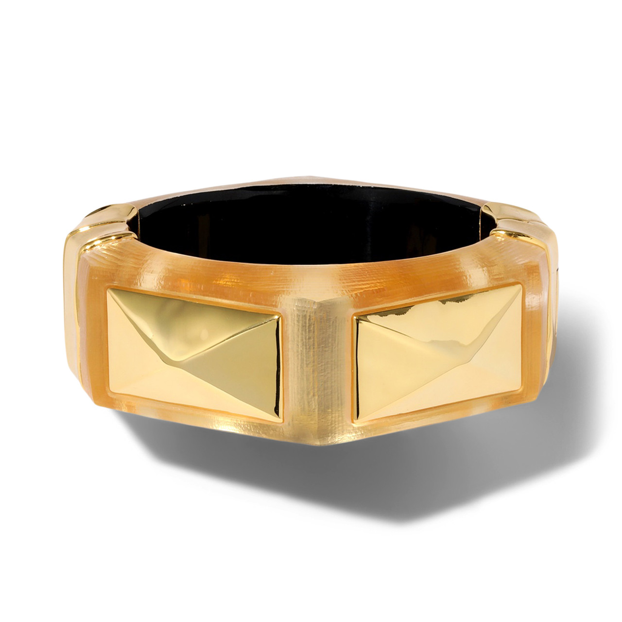 Gold Luminous Lucite Armour Hinge Bracelet Tomfoolery London