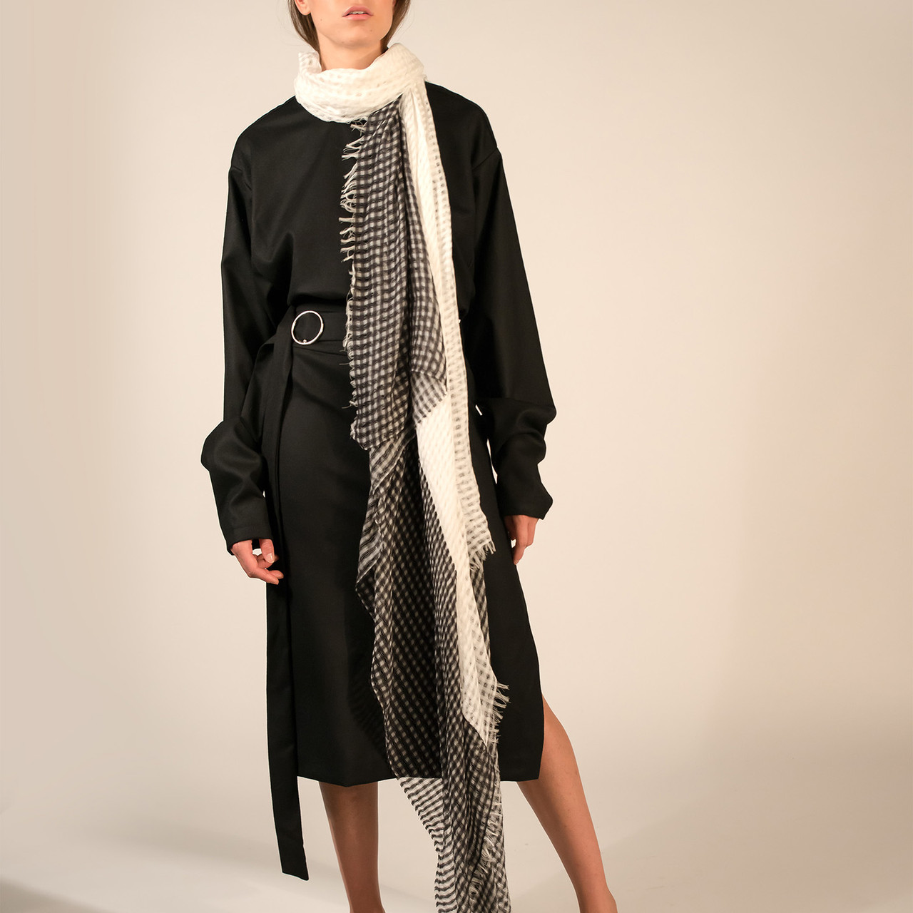 Checknet Scarf Black - Tomfoolery London