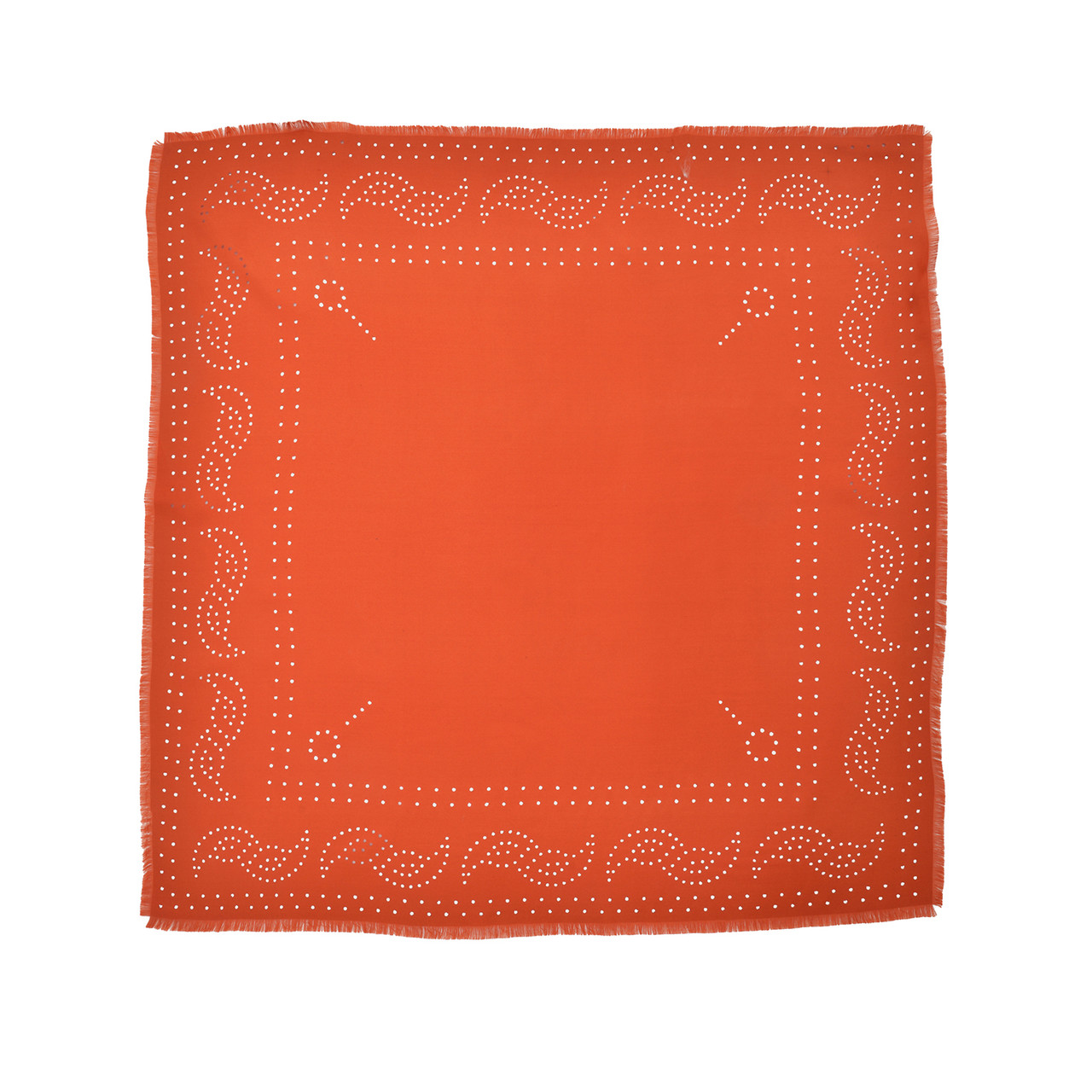 Silk Openwork Bandana Scarf Rust - Tomfoolery London