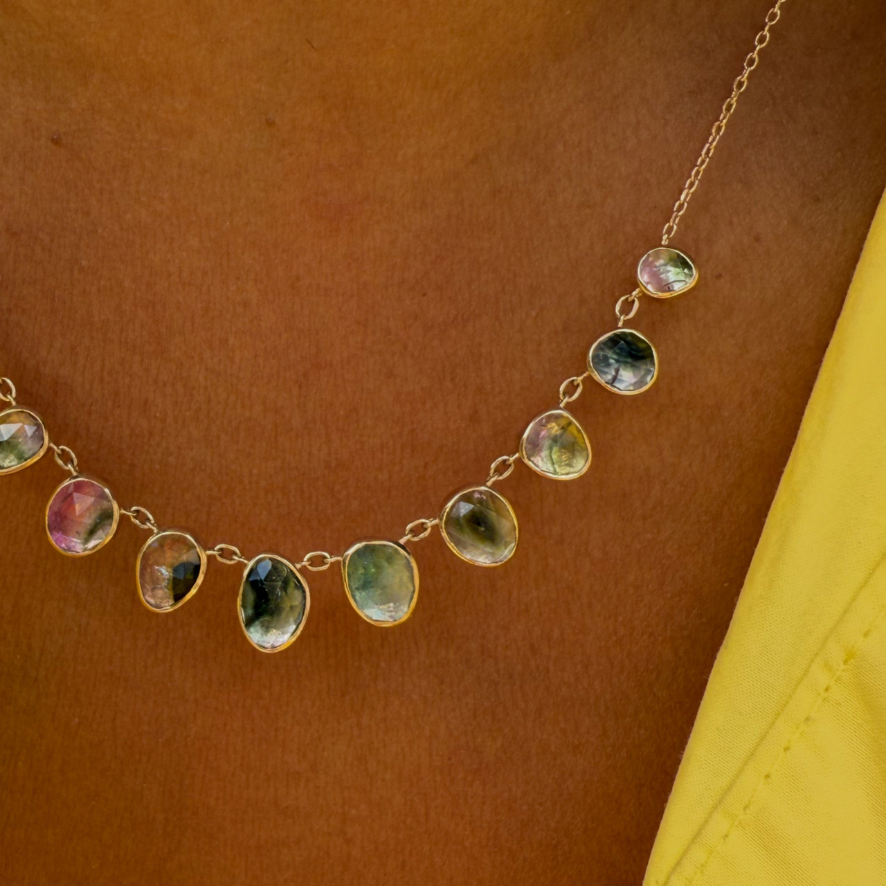 One-Of-A-Kind Multi Tourmaline Necklace - Tomfoolery London