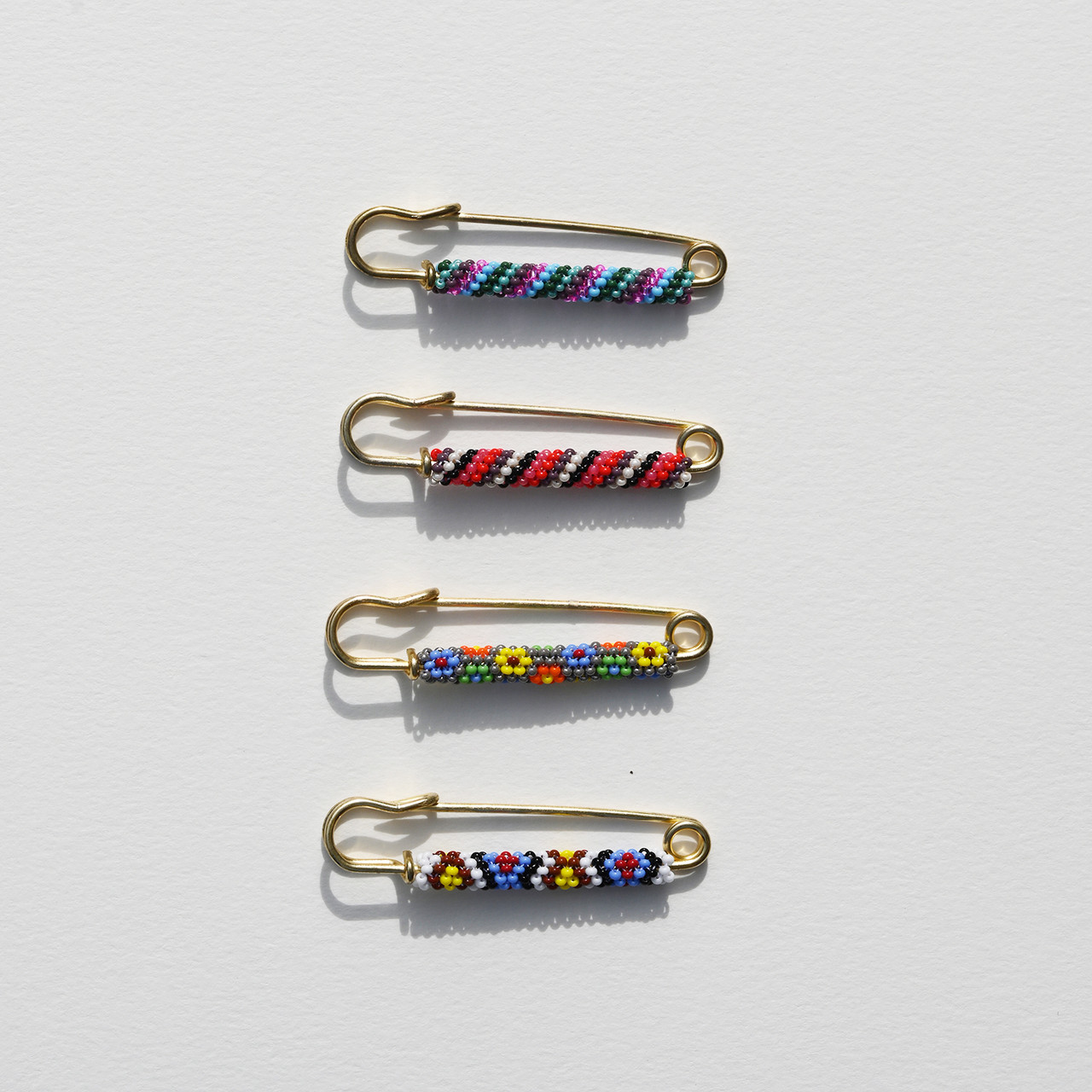 Beaded Safety Pin Brooch - Tomfoolery London