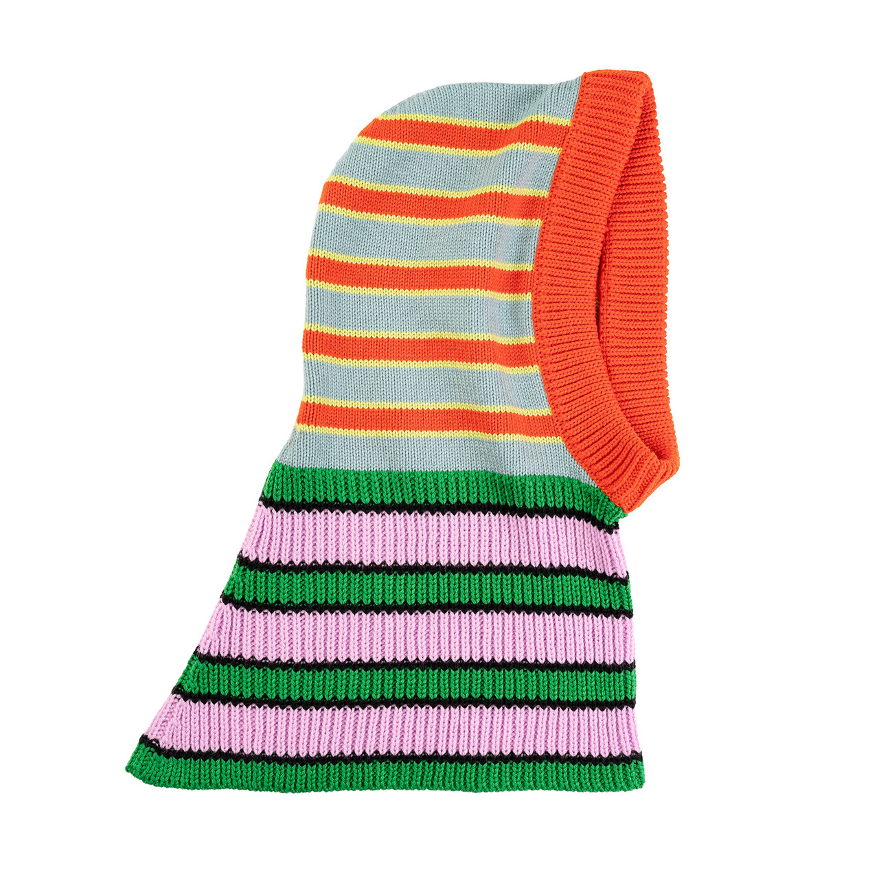 Zipper Stripe Knit Hood in Poppy Stone Blue - Tomfoolery London