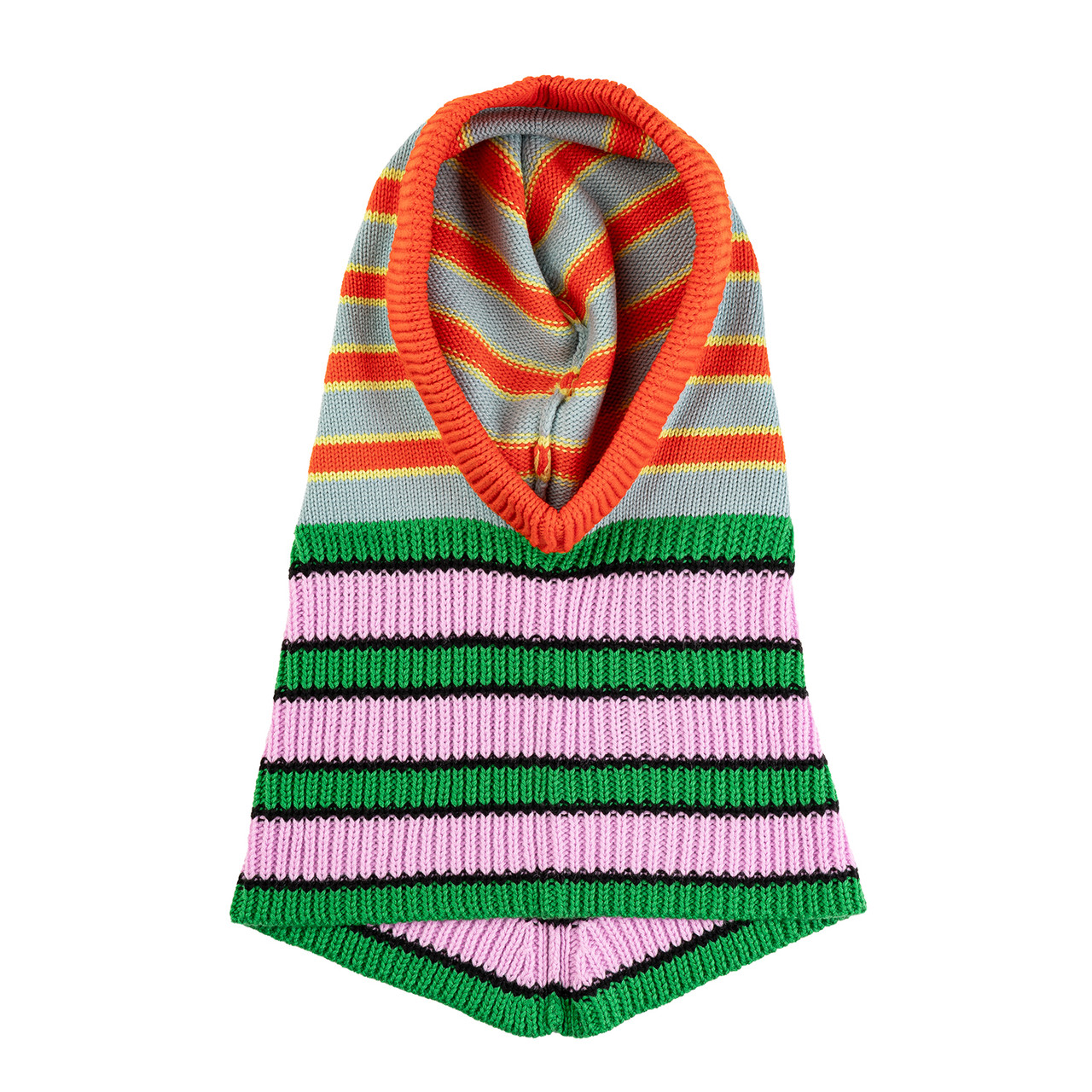 Zipper Stripe Knit Hood in Poppy Stone Blue - Tomfoolery London