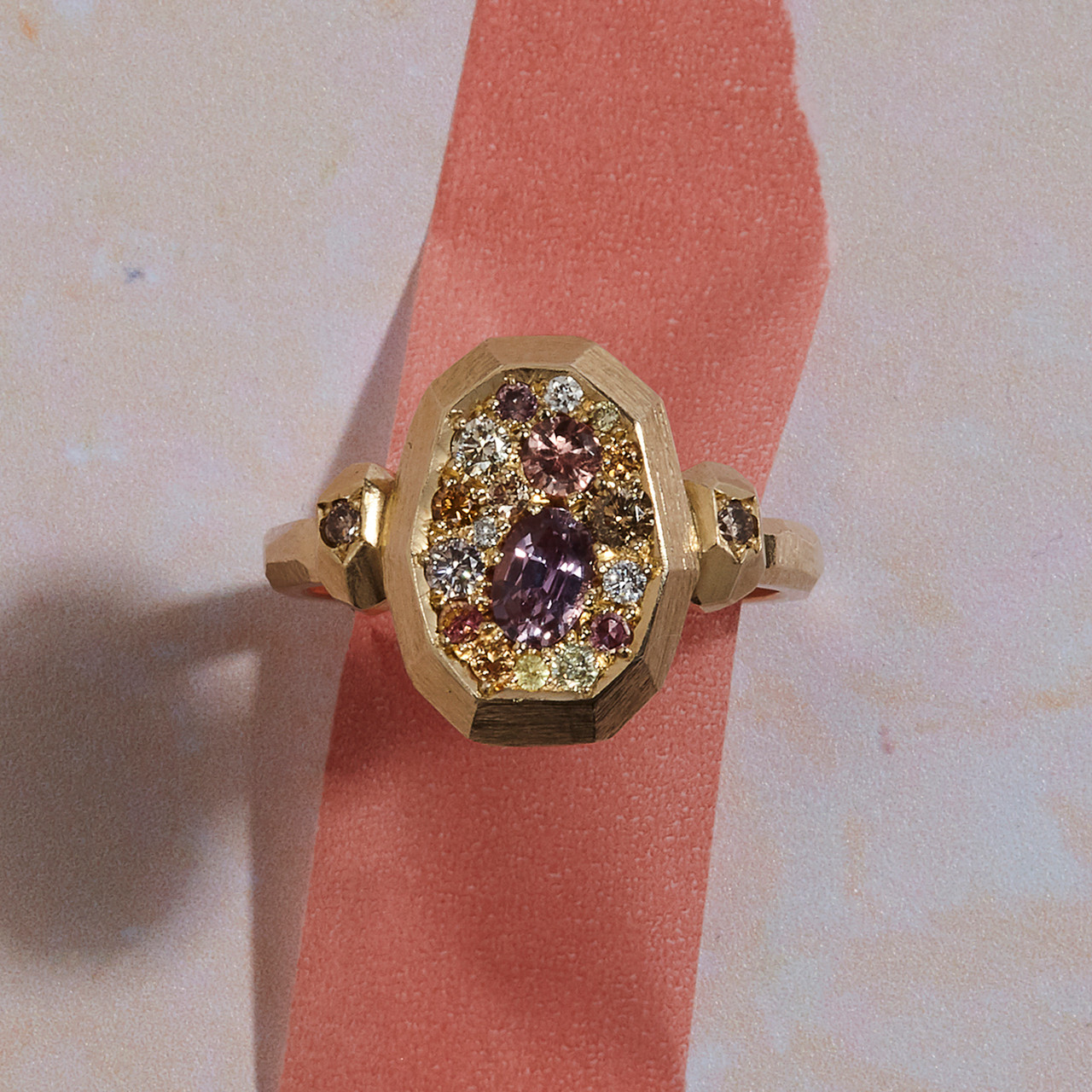 Autumnal Mineral Slice Art Ring - Tomfoolery London