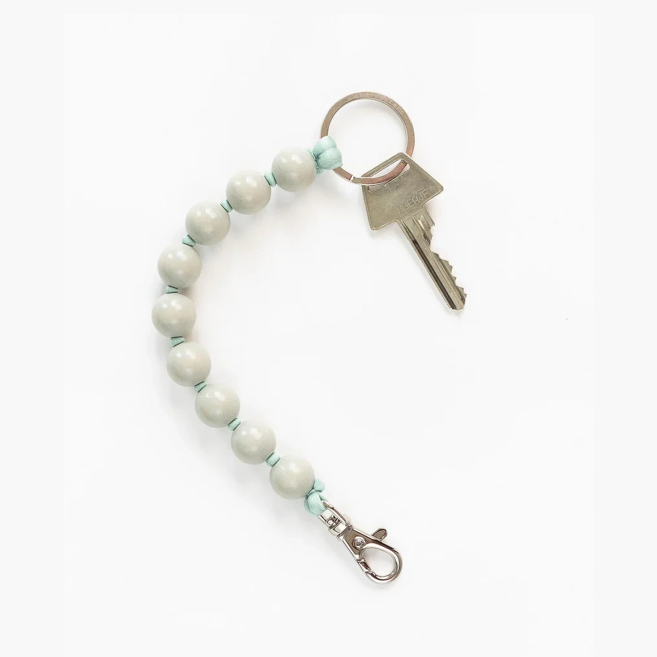 Grey Big Perlen Short Wooden Beaded iPhone & Keychain - Tomfoolery