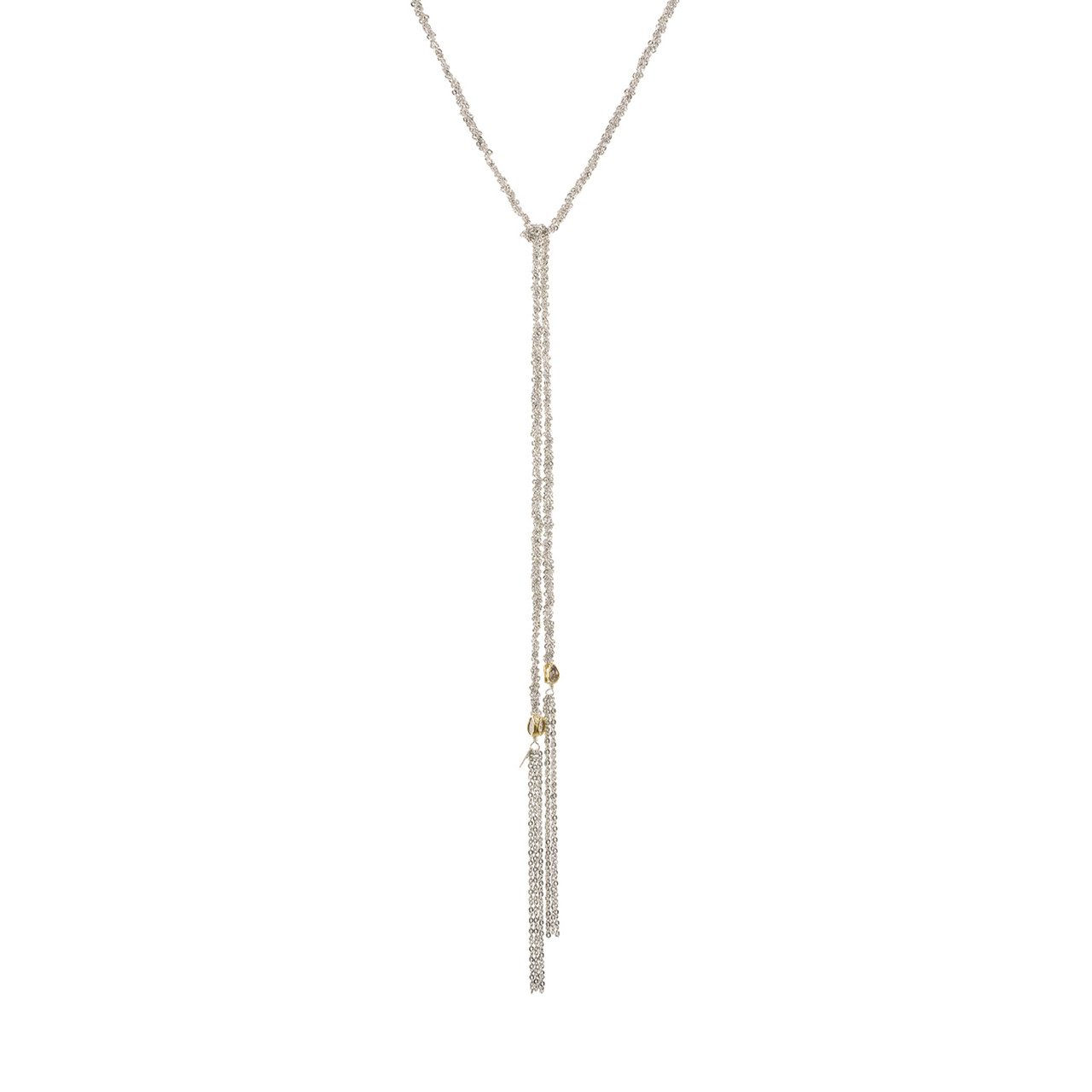 N° 959 Silver Tassel Tie Necklace - Tomfoolery London