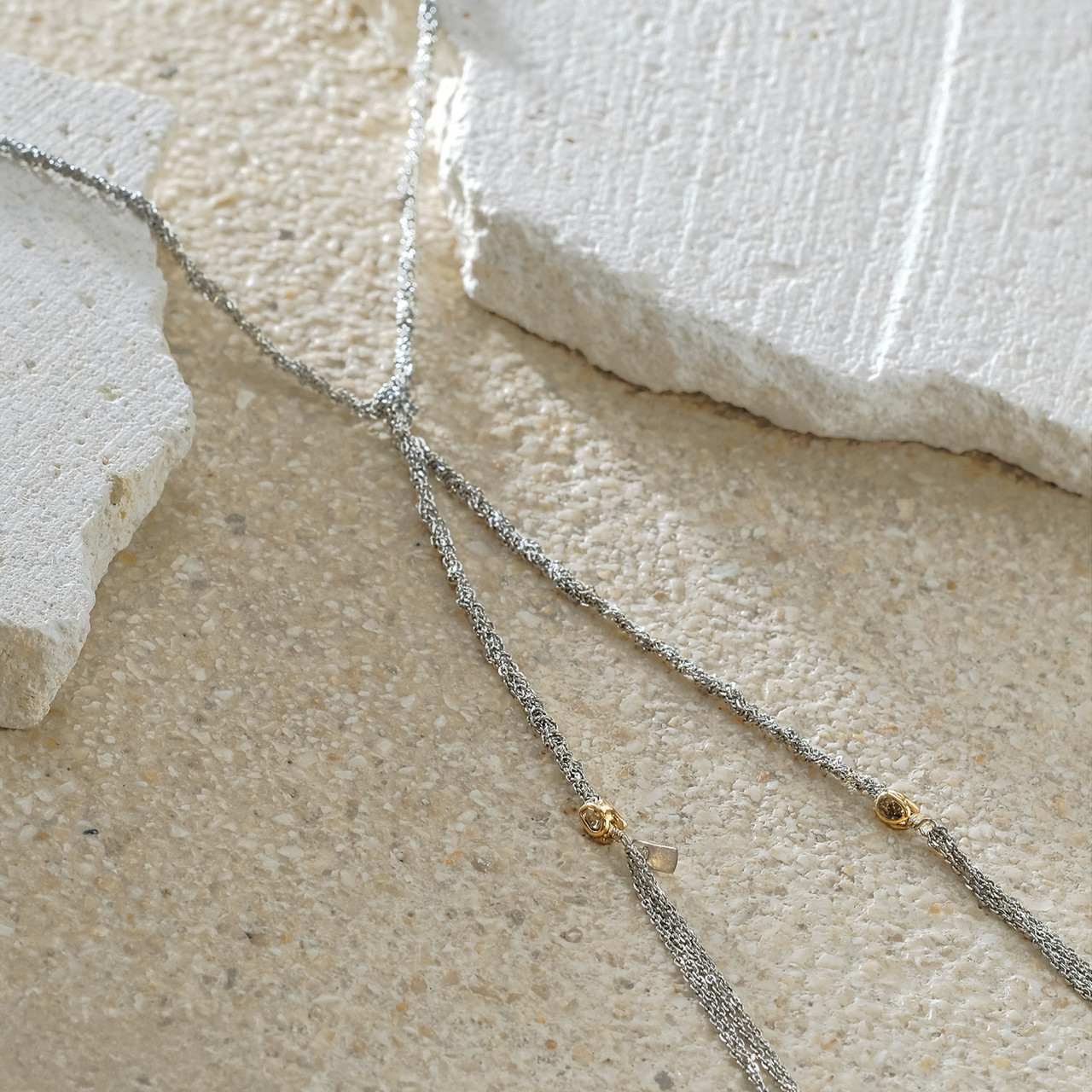 N° 959 Silver Tassel Tie Necklace - Tomfoolery London