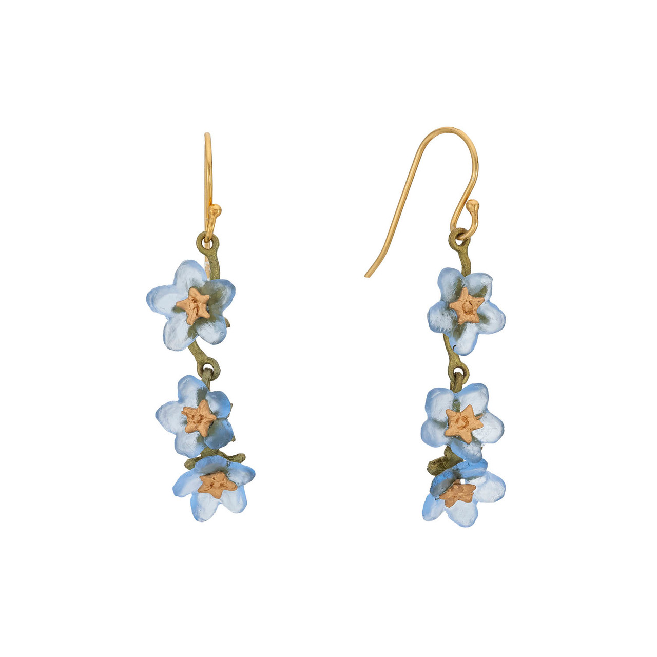 Forget-Me-Not Triple Drop Earrings - Tomfoolery London