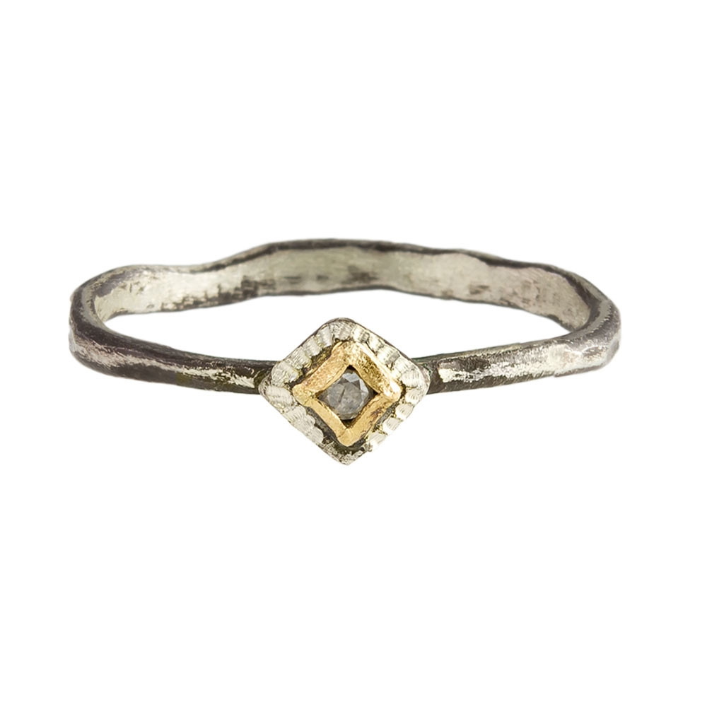 Franny E: Diamond Ring In Sterling Silver & 14ct Gold, tomfoolery