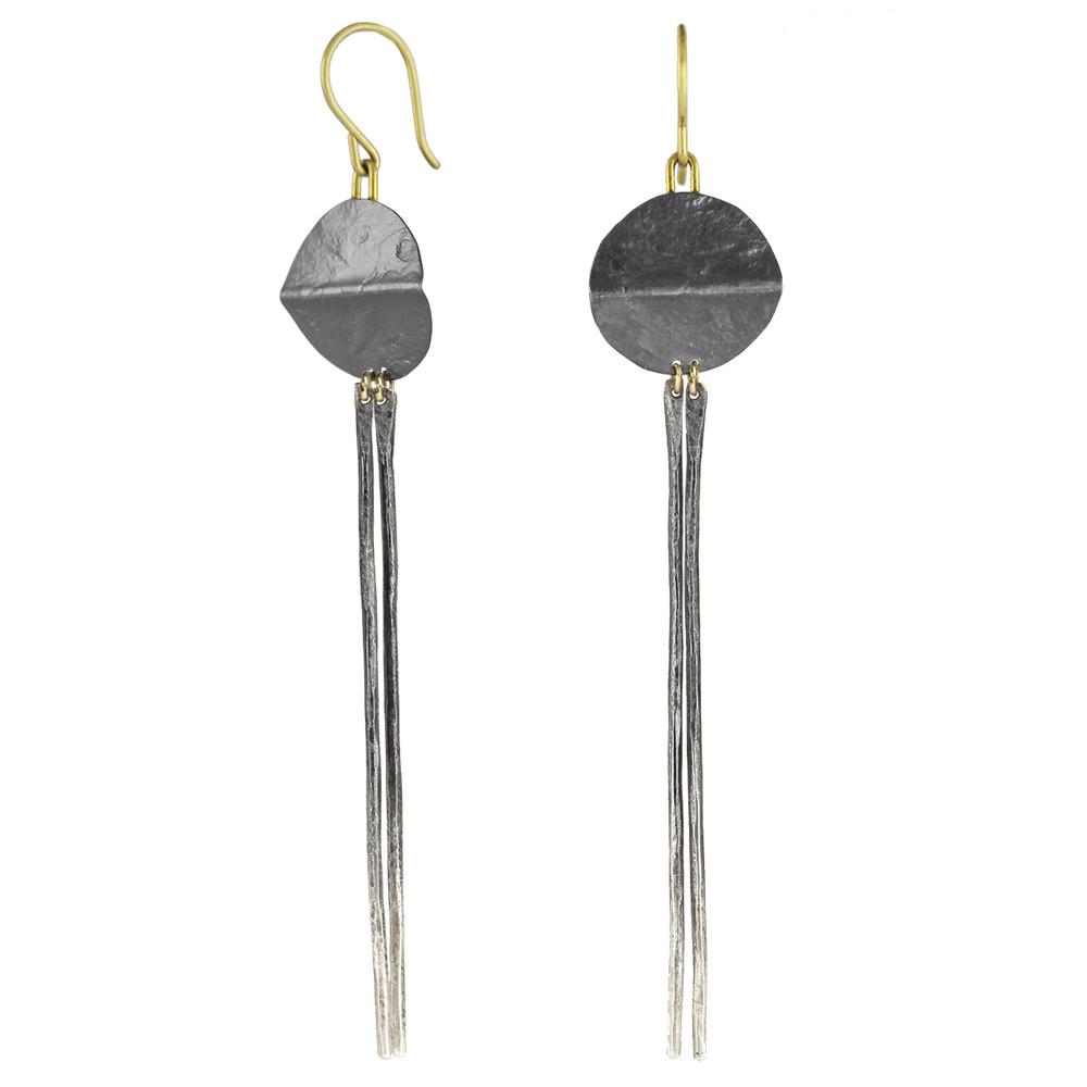 Sophie Hughes, Spine Disc Bar Dangle Long Earrings, Tomfoolery