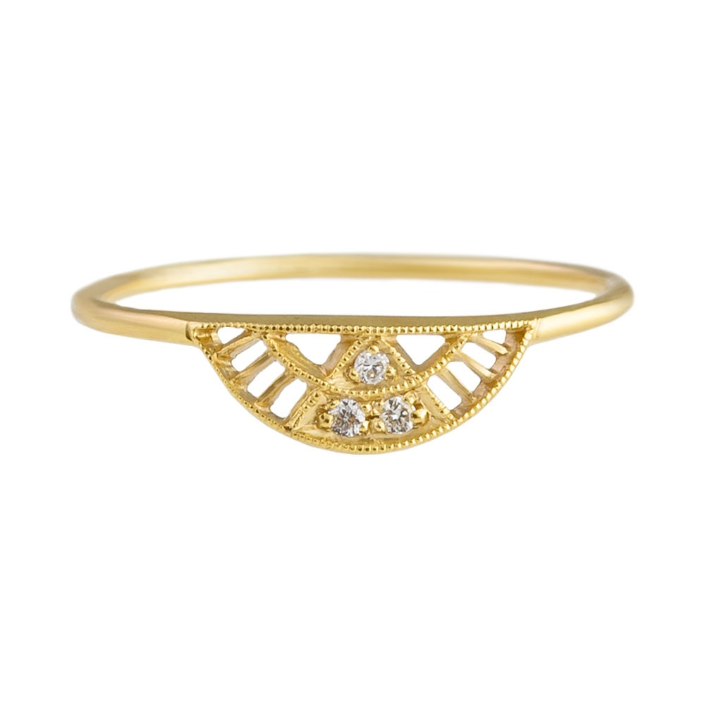 tomfoolery, 14ct Yellow Gold Diamond Archena Ring, DMD