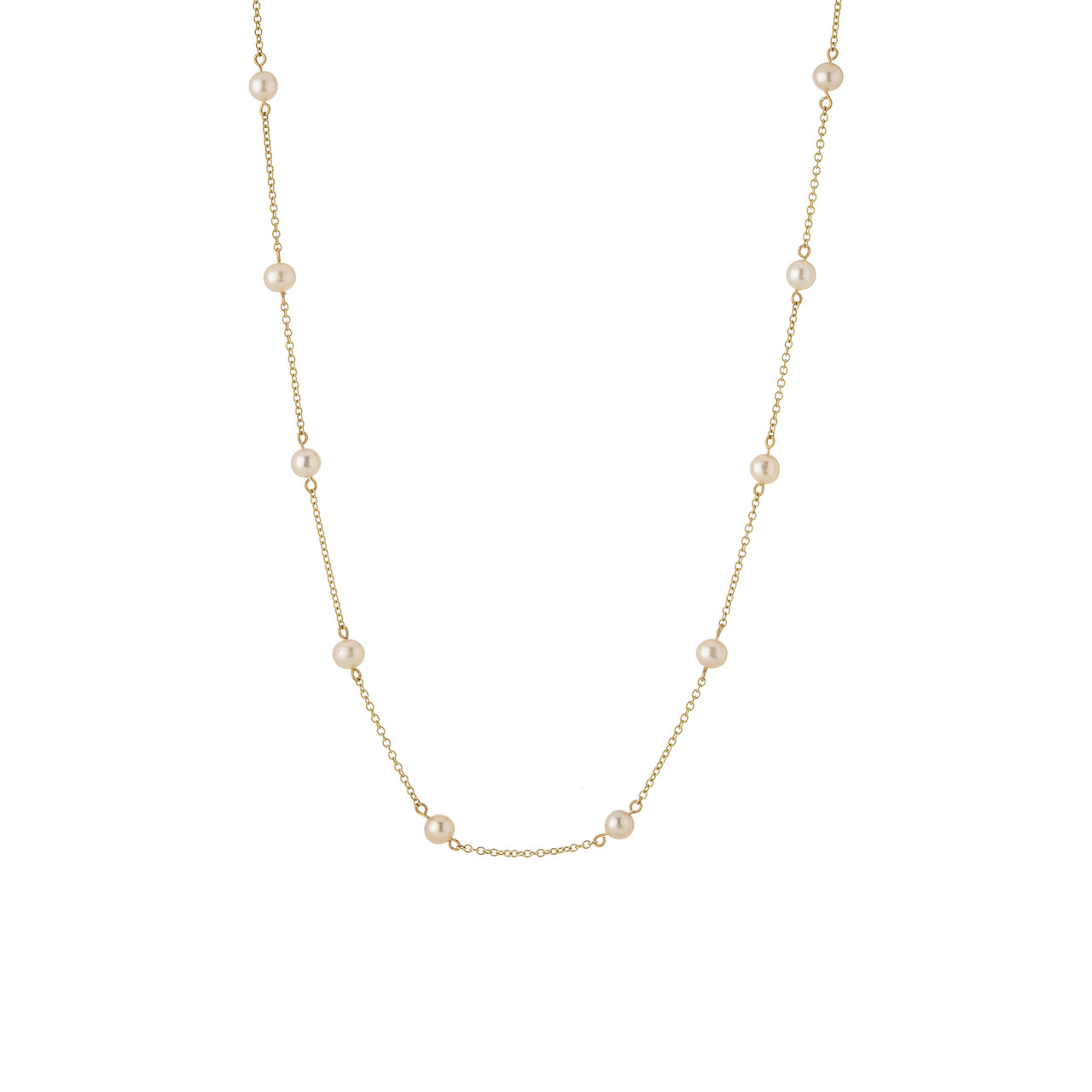 tf Pearls, 9ct Yellow Gold Pearl Necklace, Tomfoolery