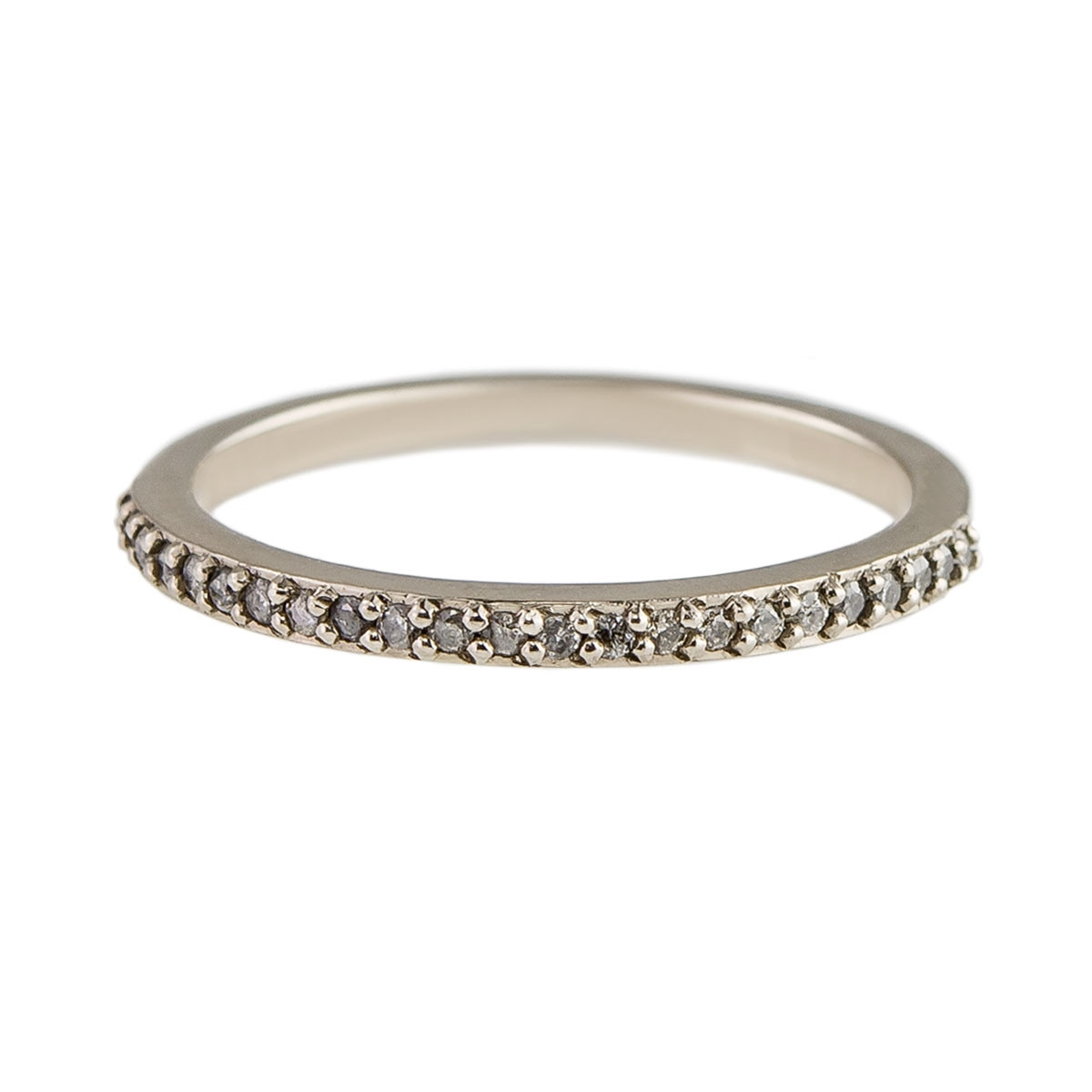 Meadowlark, Grey Diamond & 18ct White Gold Half Eternity Ring, Tomfoolery