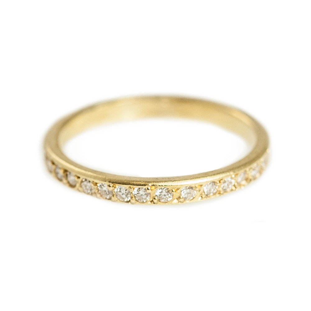 Tomfoolery; 18ct Gold & Pave Diamond Half Eternity Ring, Shimara Carlow