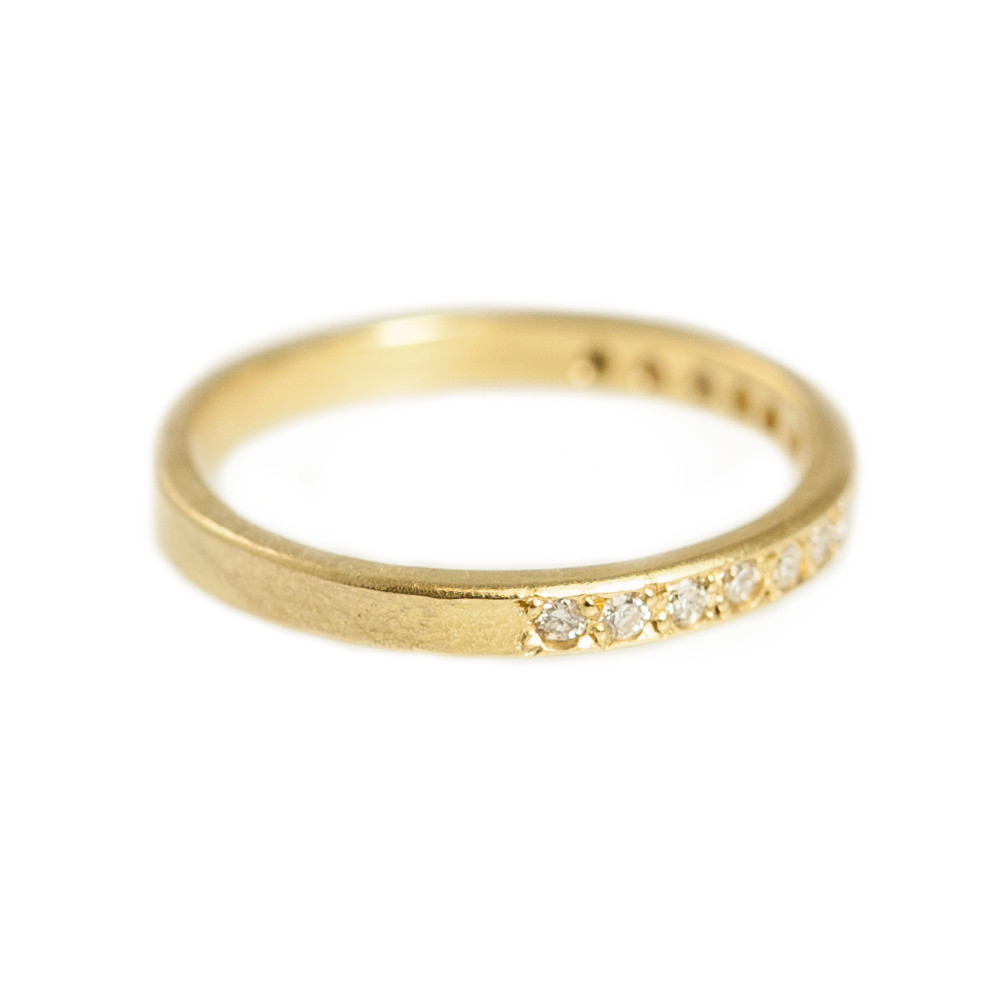 Tomfoolery; 18ct Gold & Pave Diamond Half Eternity Ring, Shimara Carlow