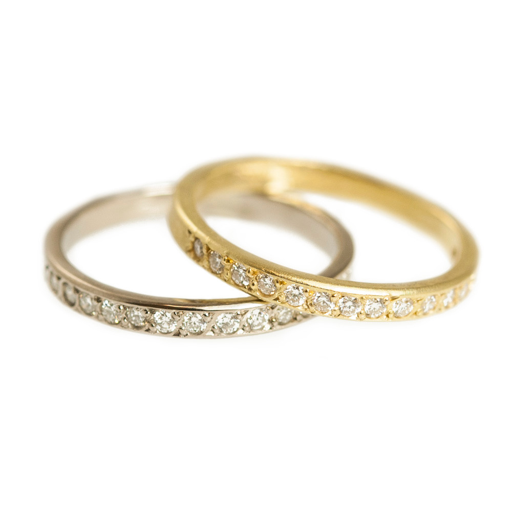 Tomfoolery; 18ct Gold & Pave Diamond Half Eternity Ring, Shimara Carlow