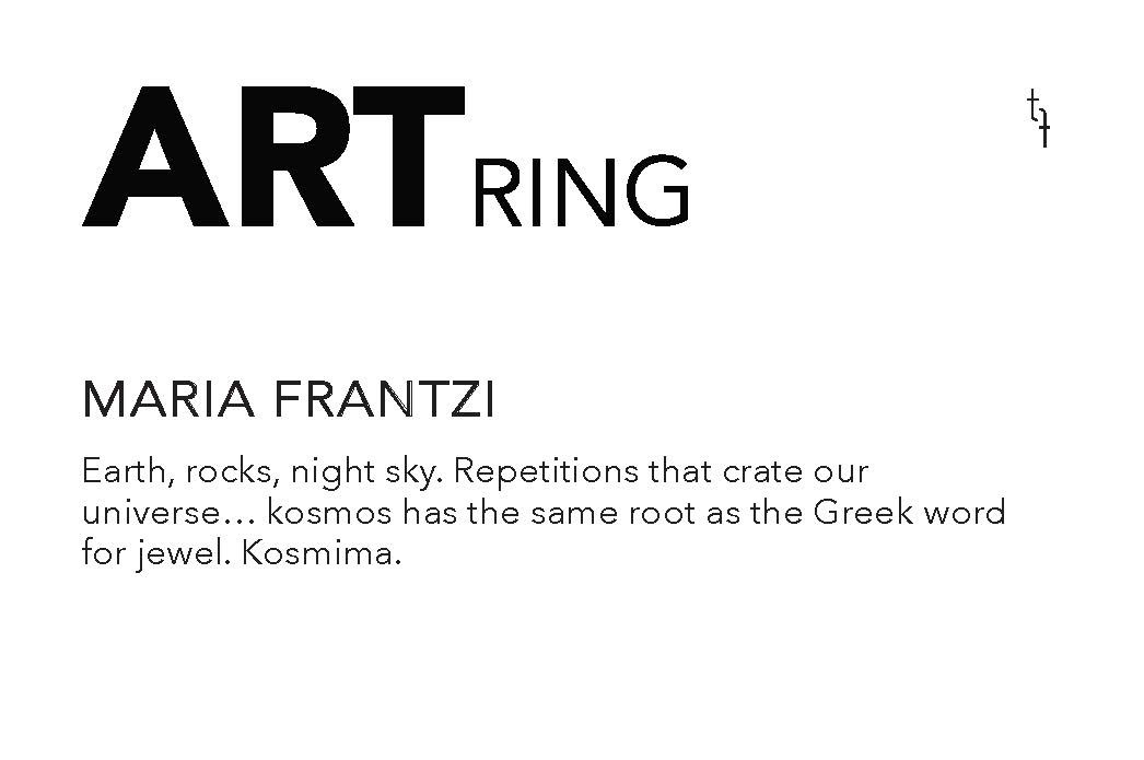 Maria Frantzi, One of a Kind 'Silver, 18ct Yellow Gold, Hematite & Black Spinel' Art Ring, Tomfoolery