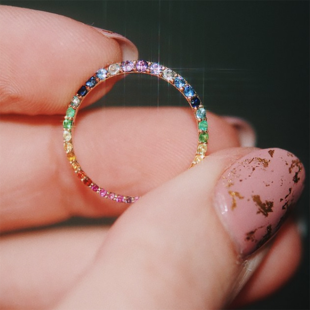 Sofia Zakia, Ring of Salt Gemstone Rainbow Ring, Tomfoolery