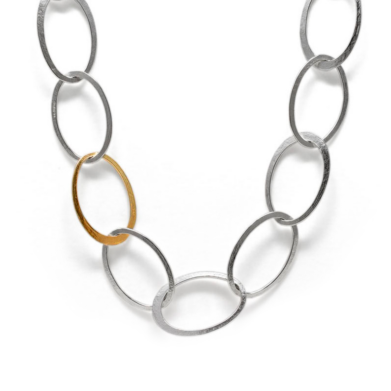 tomfoolery, Latham and Neve, Halo Silver Necklace With Gold