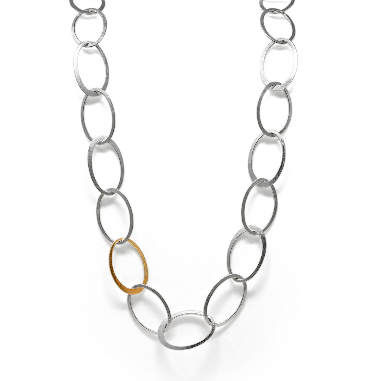 tomfoolery, Latham and Neve, Halo Silver Necklace With Gold