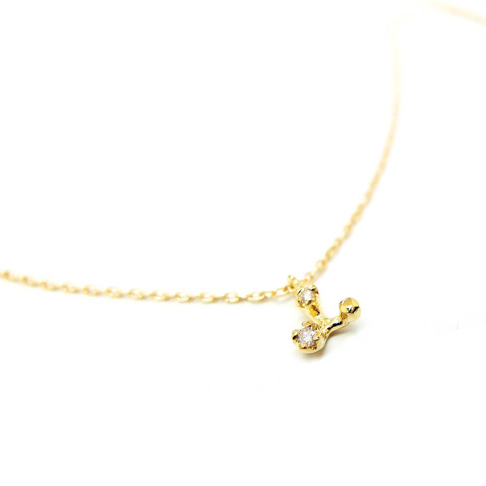 n+a New York, Tiny Diamond & 14ct Yellow Gold Tripod Pendant, Tomfoolery