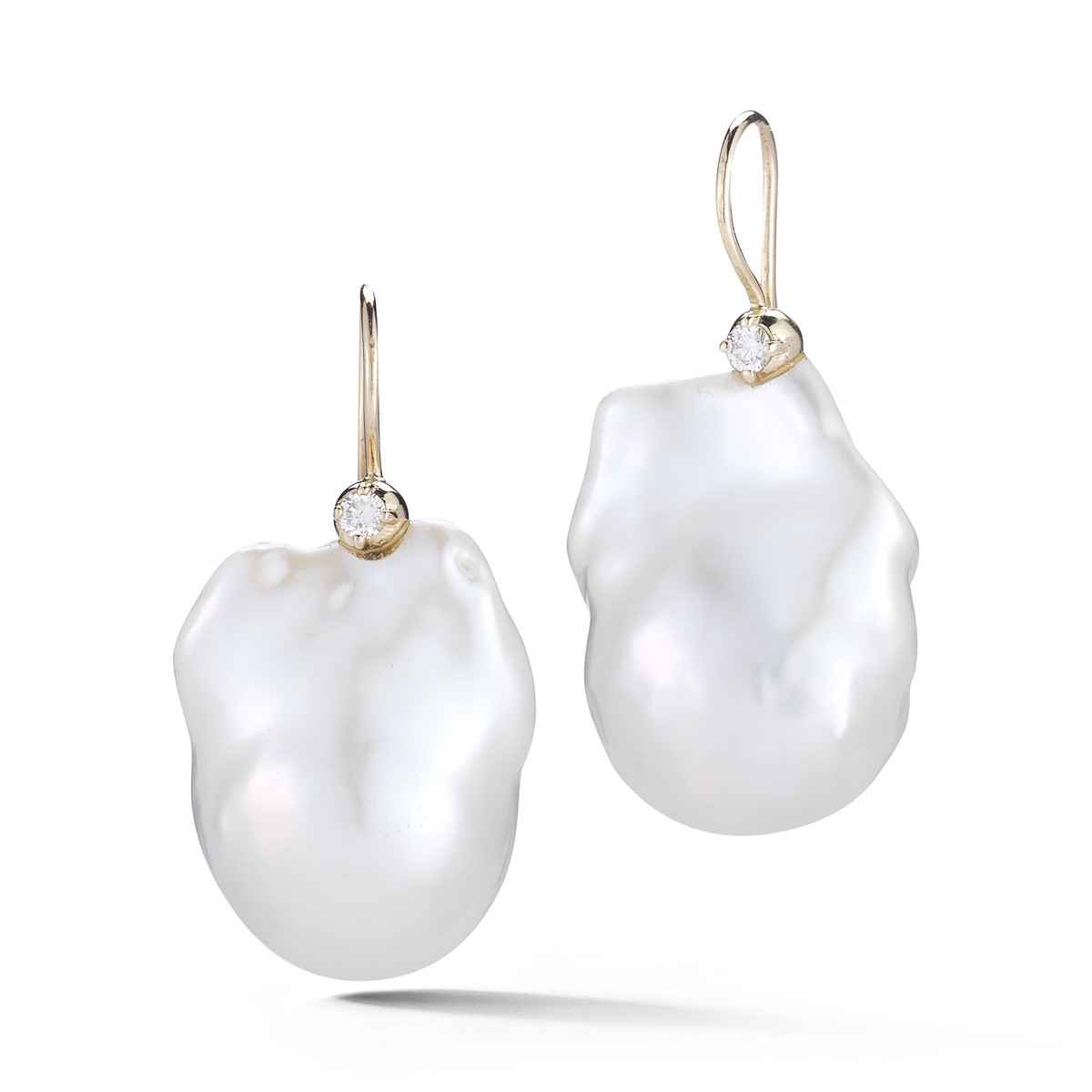 Mizuki Shinkai, Large Baroque Pearl & 14ct Yellow Gold Earrings, Tomfoolery