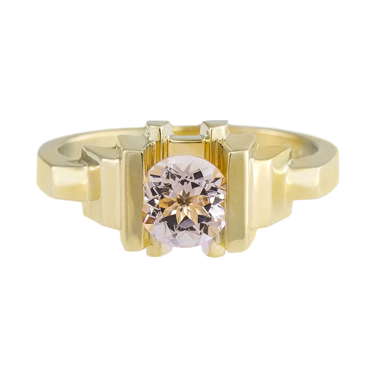 Meadowlark, Morganite & 9ct Yellow Gold Metropolis Ring, Tomfoolery