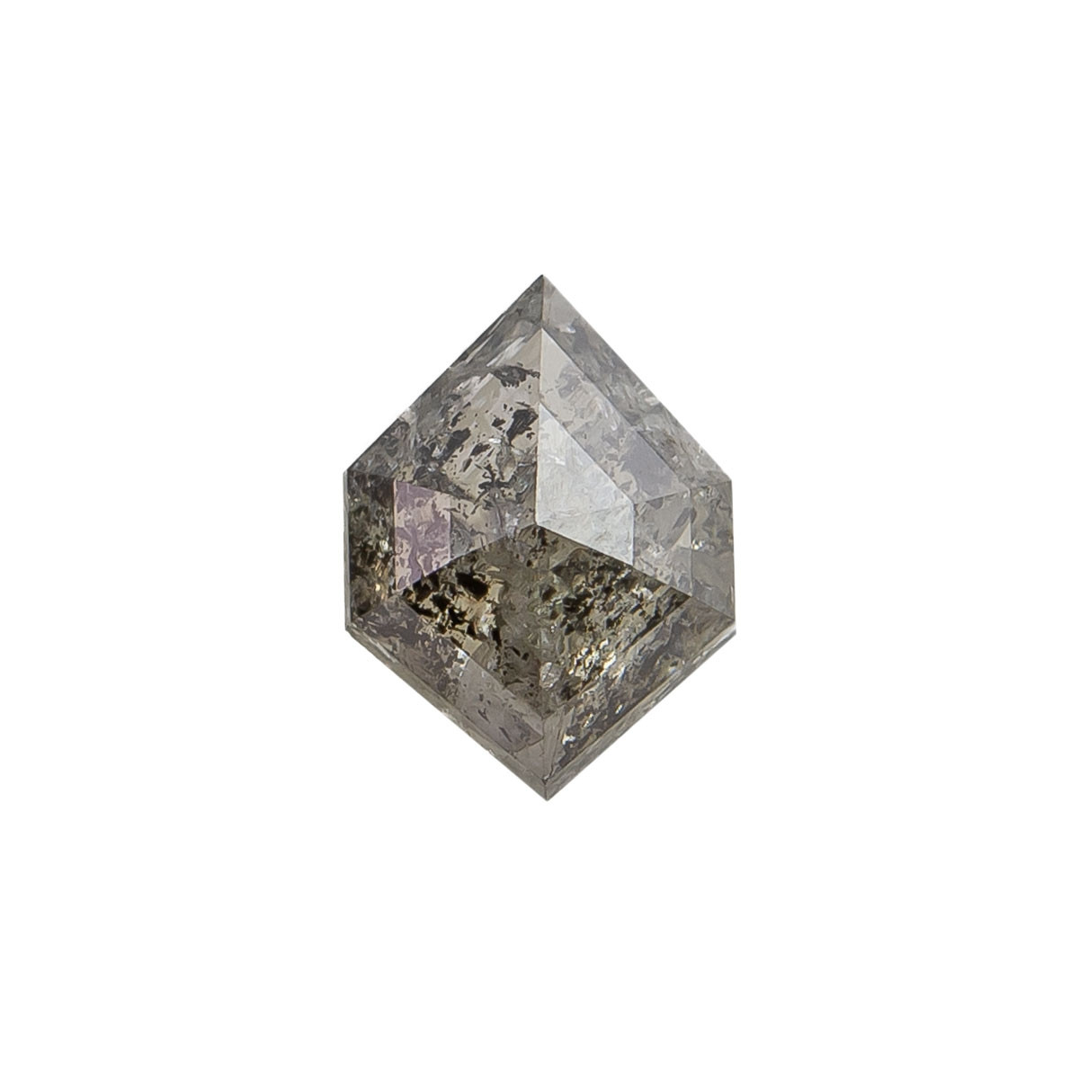 2.18ct Grey Salt & Pepper Short Hexagon Diamond- tf stones