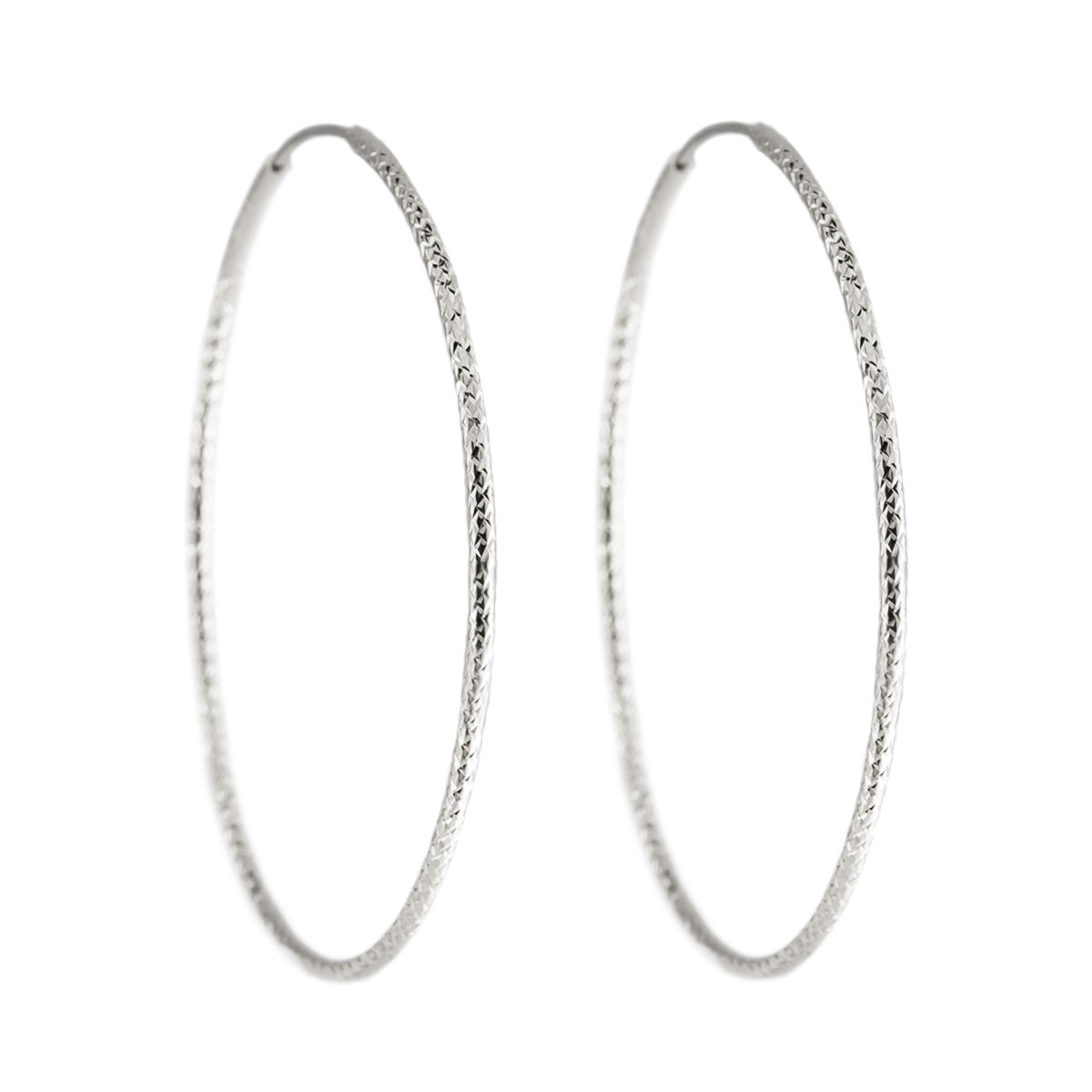 Tomfoolery, Textured Large Silver Hoop, Tf Hoops