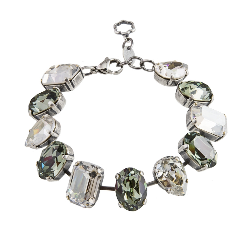 tomfoolery Grey & White Crystal Bracelet